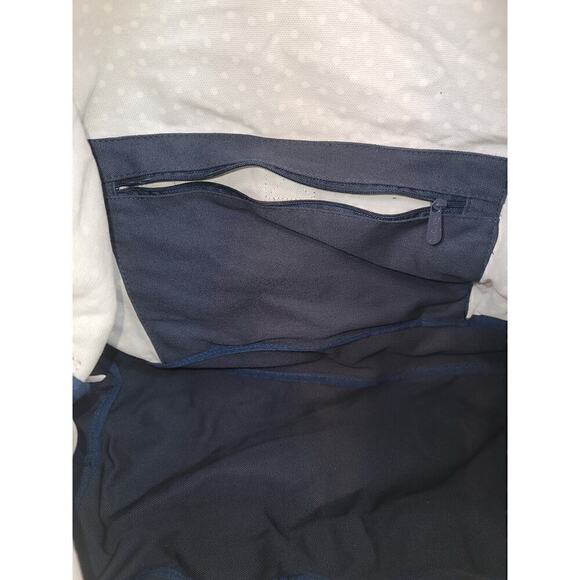 THIRTY-ONE BAGS FOLD OVER WEEKENDER BAG in NAVY DANCING DOTS "I ♡ WEEKENDS" - Picture 9 of 16